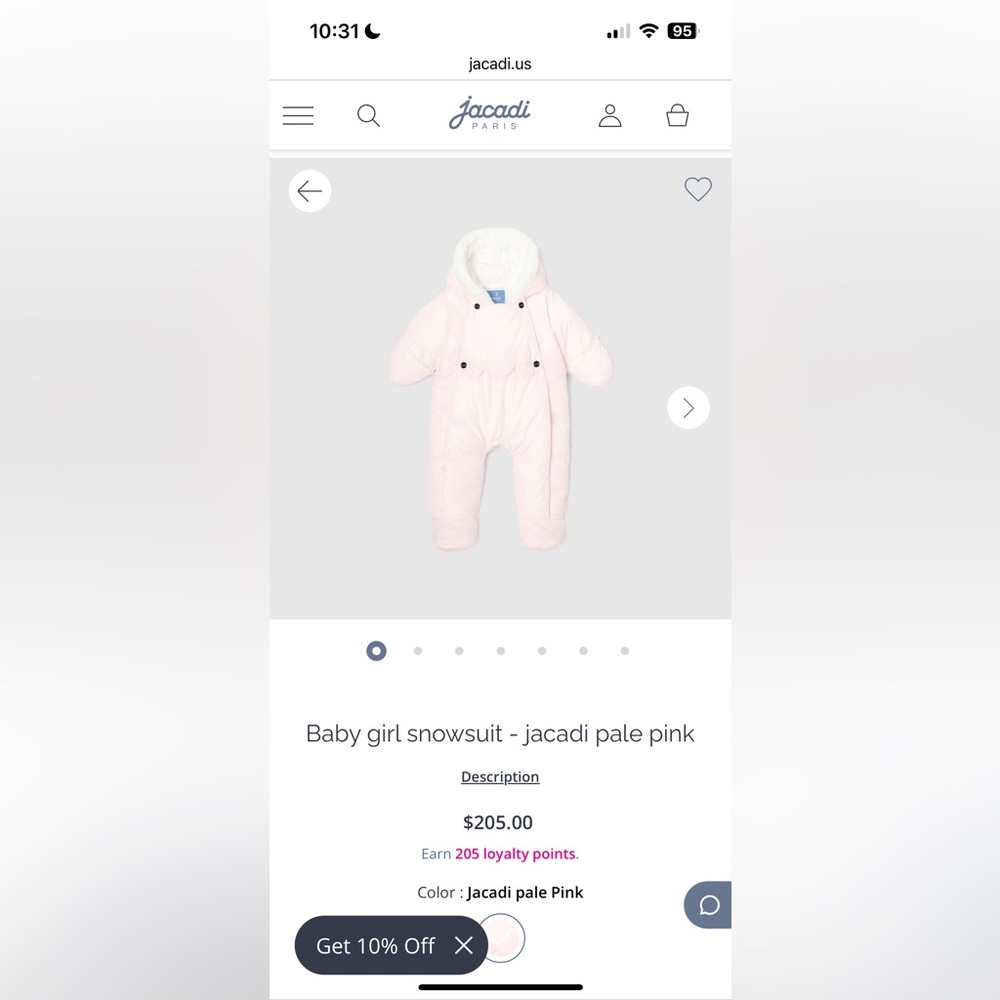 Pink Jacadi Snowsuit